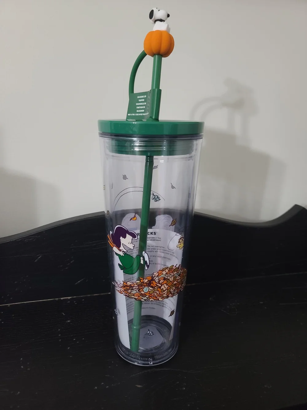Starbucks+ Peanuts Fall Cold Cup Tumbler with Orange Pumpkin and Snoopy Charm